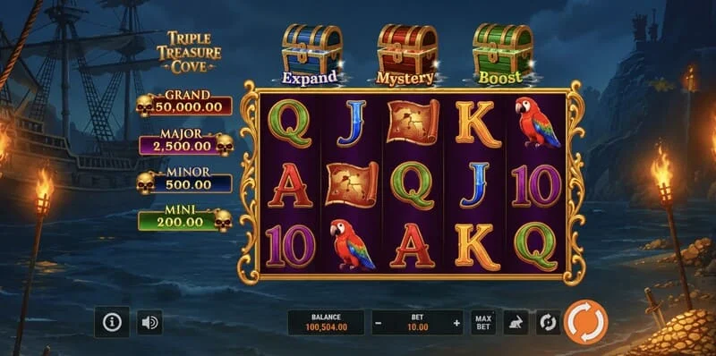 Triple Treasure Cove - কয়েন সহ Hold and Win বোনাস রাউন্ড